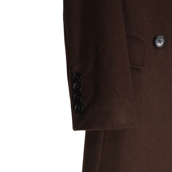 New Quince Women's XS Italian Classic Double Breasted Wool Coat Dark Chocolate - Picture 7 of 13